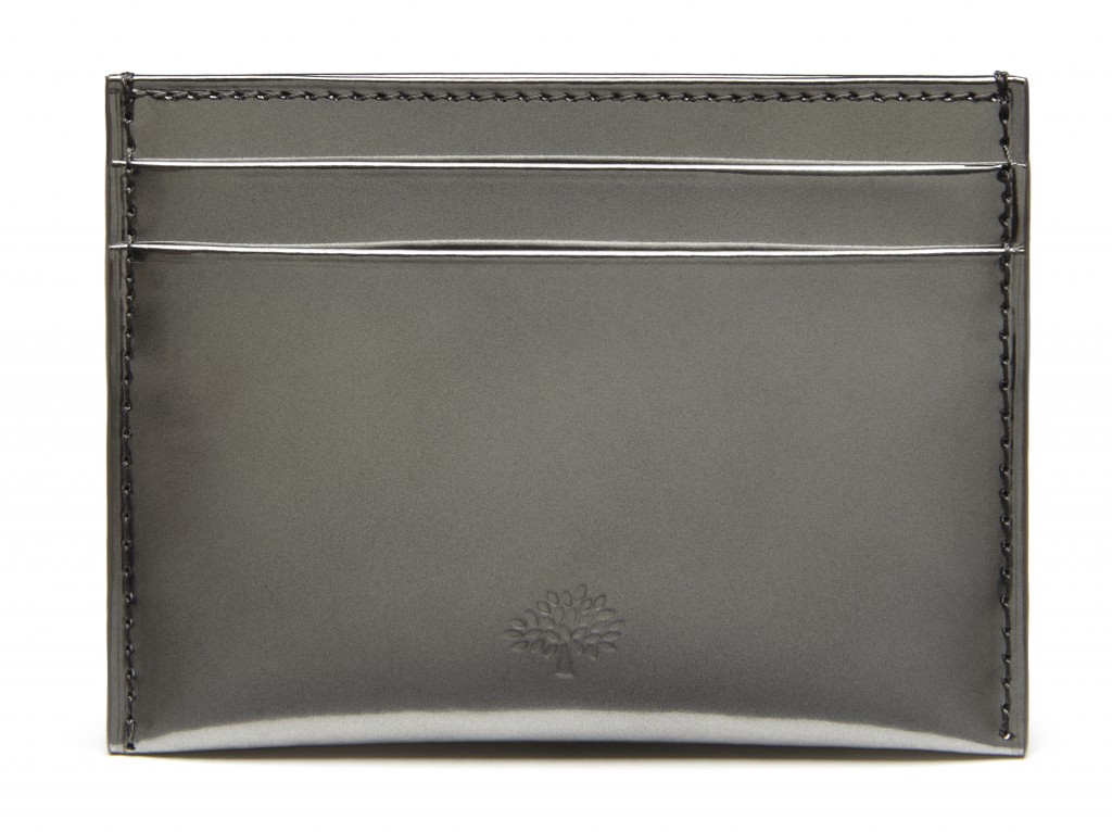 Credit Card Slip in Silver Mirror Metallic Leather £95
