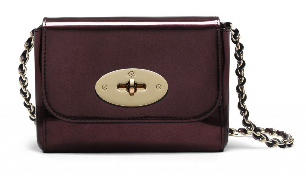 Mini Lily in Mirror Oxblood Metallic Leather £375