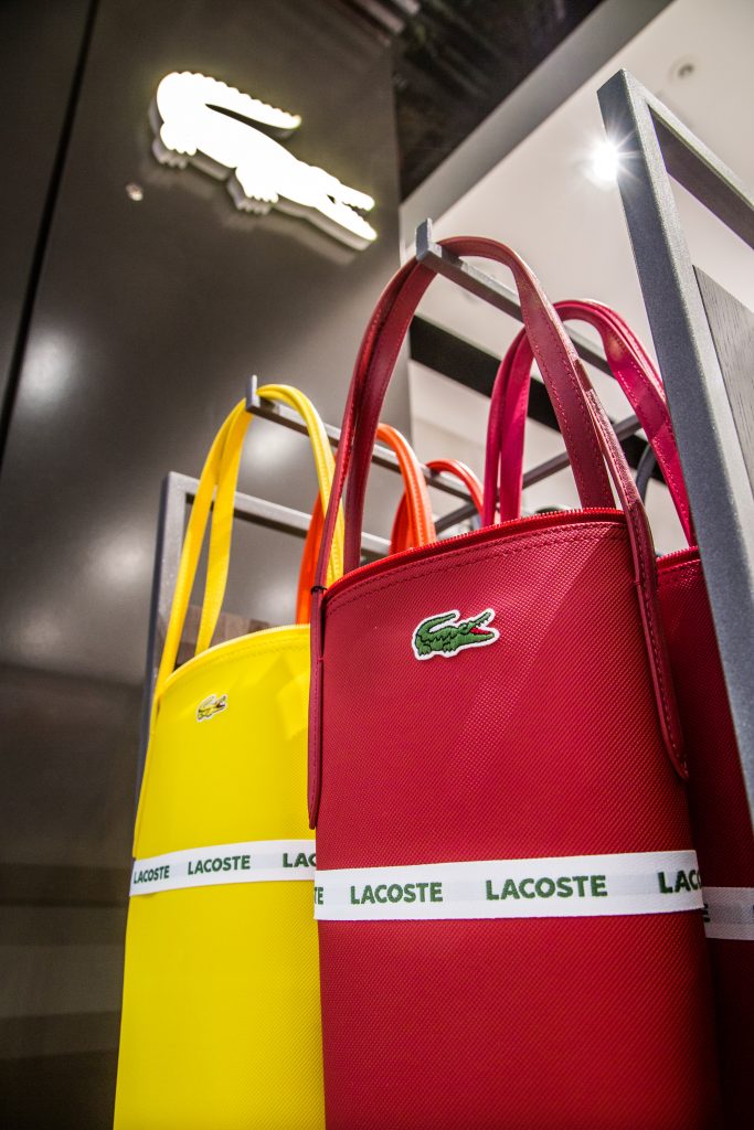 Heathrow, Terminal 4, airside, departure lounge, Lacoste retail outlet, March 2016.