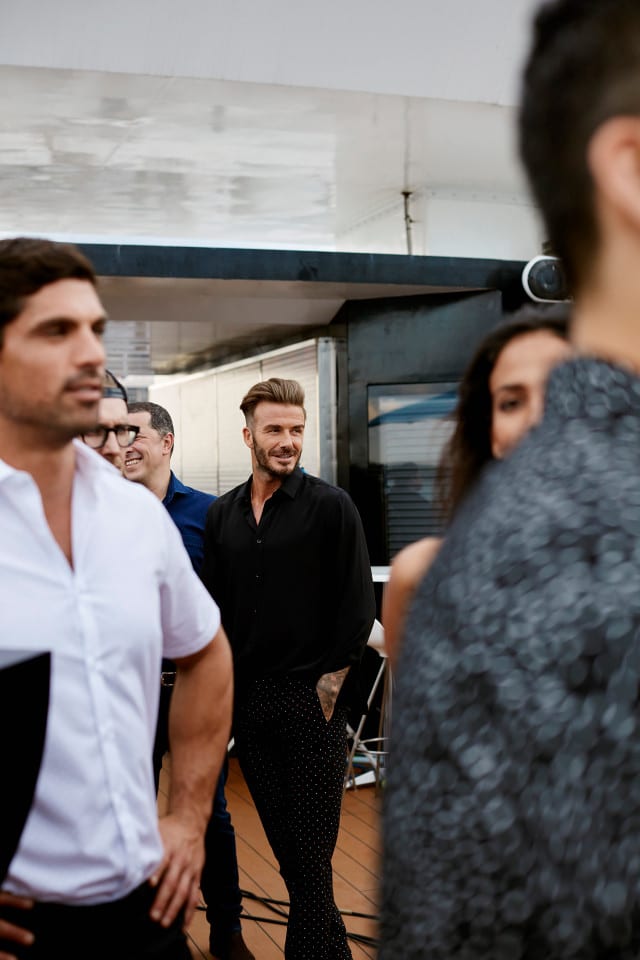 DAVID BECKHAM BEHIND THE SCENES ON THE SET OF THE FIRST PRINT AD CAMPAIGN FOR HAIG CLUB CLUBMAN