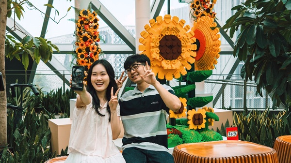 Changi Airport blooms into a floral wonderland with LEGO