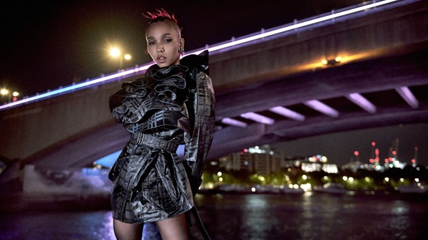 Burberry tours nightime London with FKA Twigs and Romeo Beckham